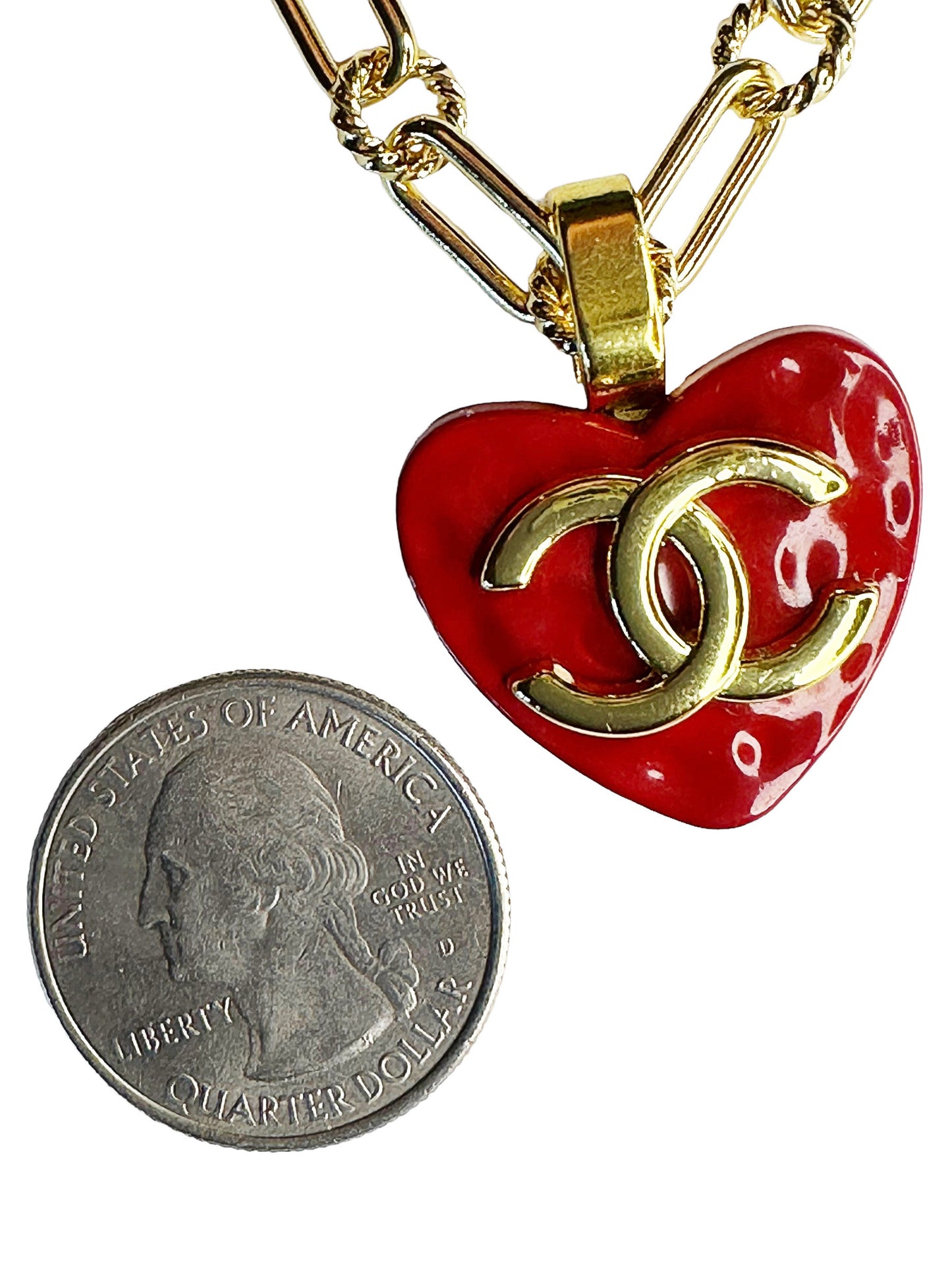 Vintage Designer Up-Cycled Heart Button Necklace - 3 colors available