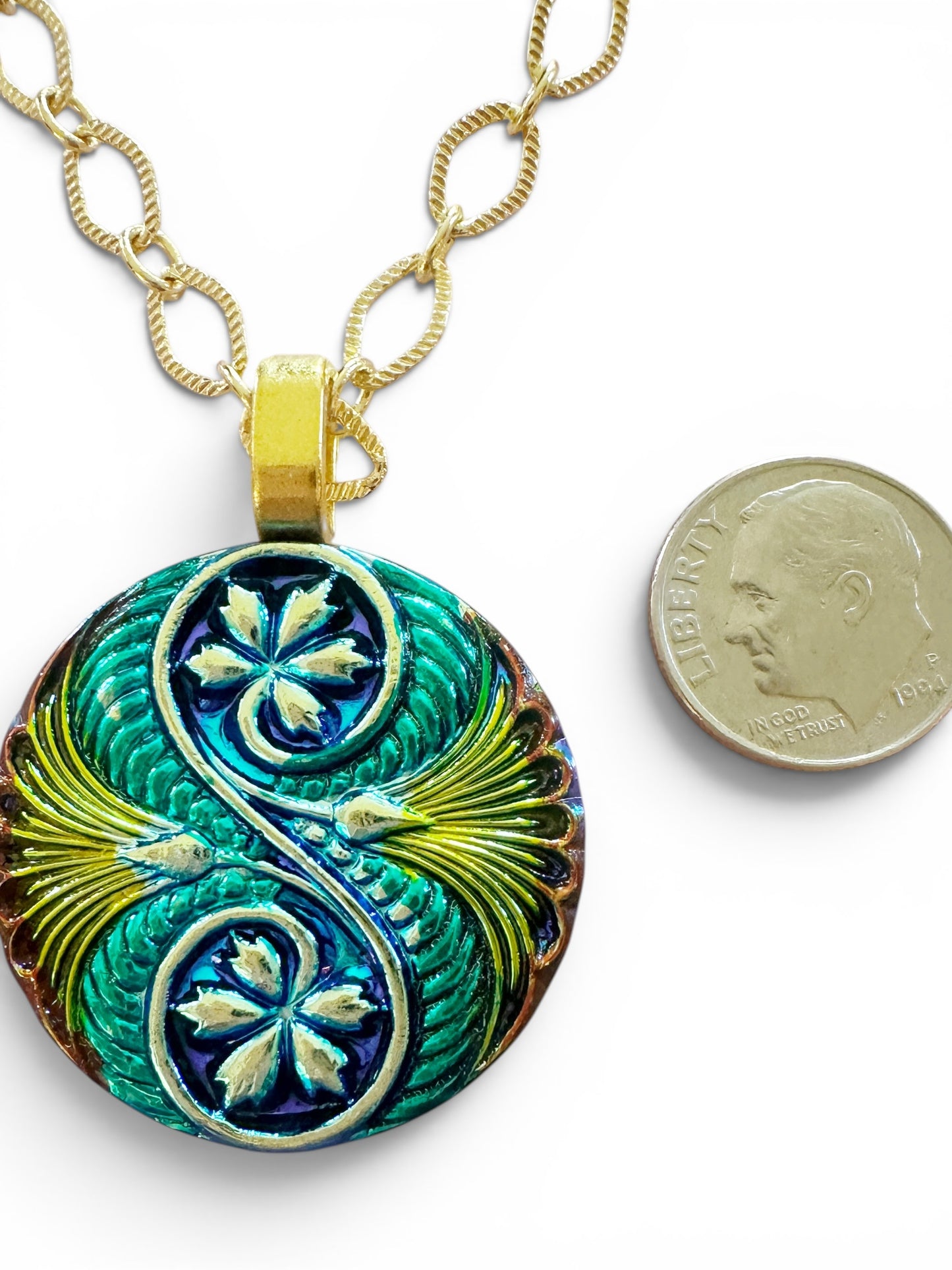 "The Rainbow Prism" - Czech Glass Button Necklace
