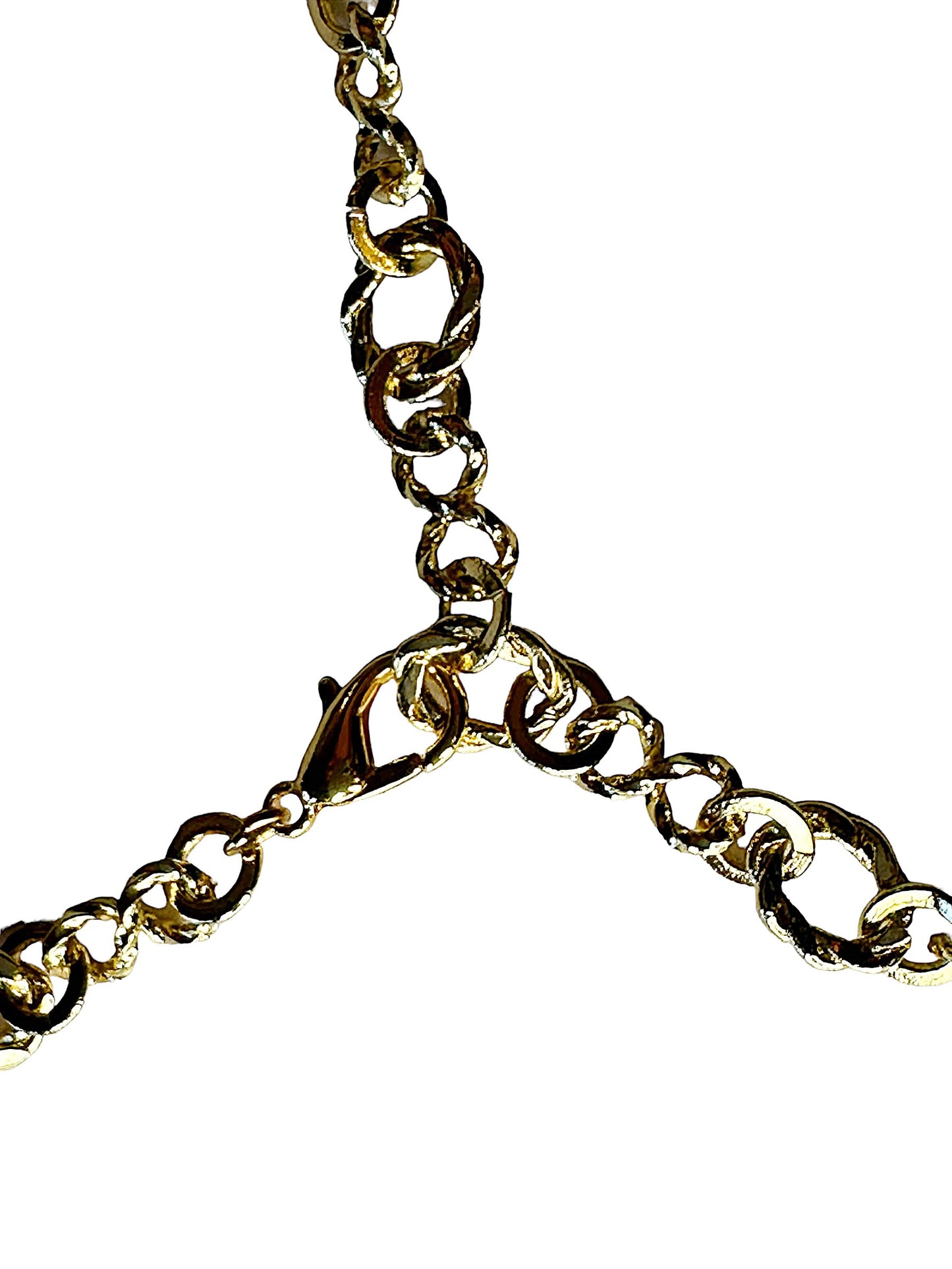 Sweet pink and gold necklace with up-cycled button