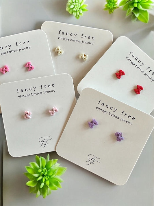 Bow Button Earrings - $8 each or 3 for $20