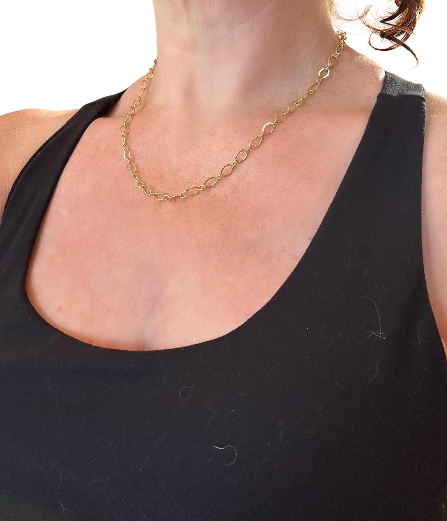 Tory Burch White & Gold Button Pendant (with or without chain)