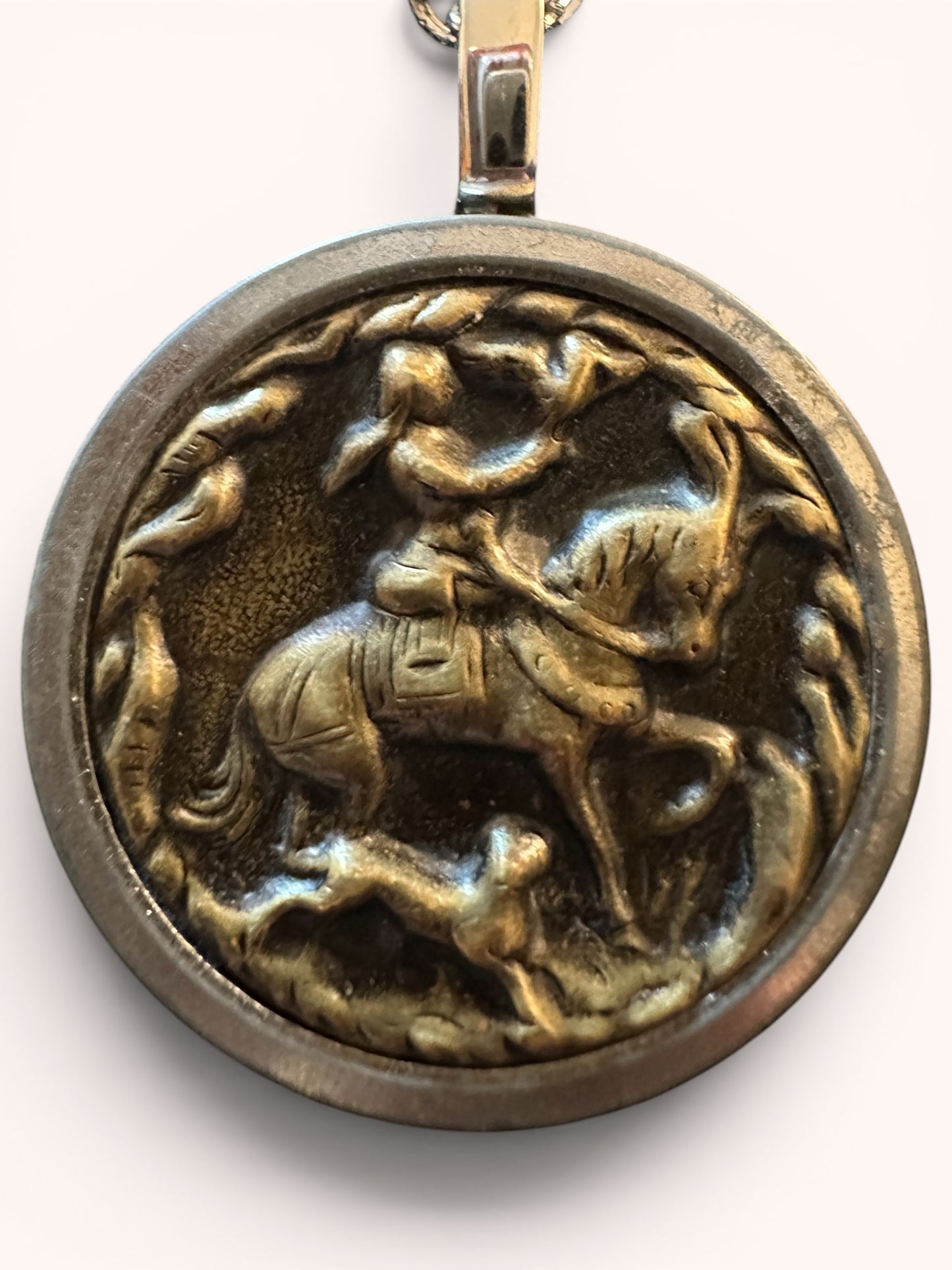 "Hunting Season" Victorian Era - Story button necklace