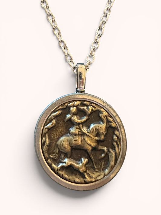 "Hunting Season" Victorian Era - Story button necklace