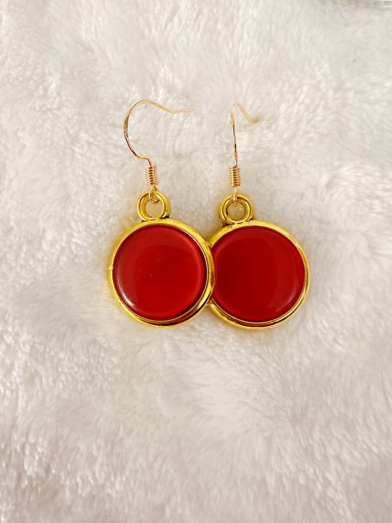 Bold and Minimalistic Up-cycled Button Drop Earrings MULTIPLE COLORS