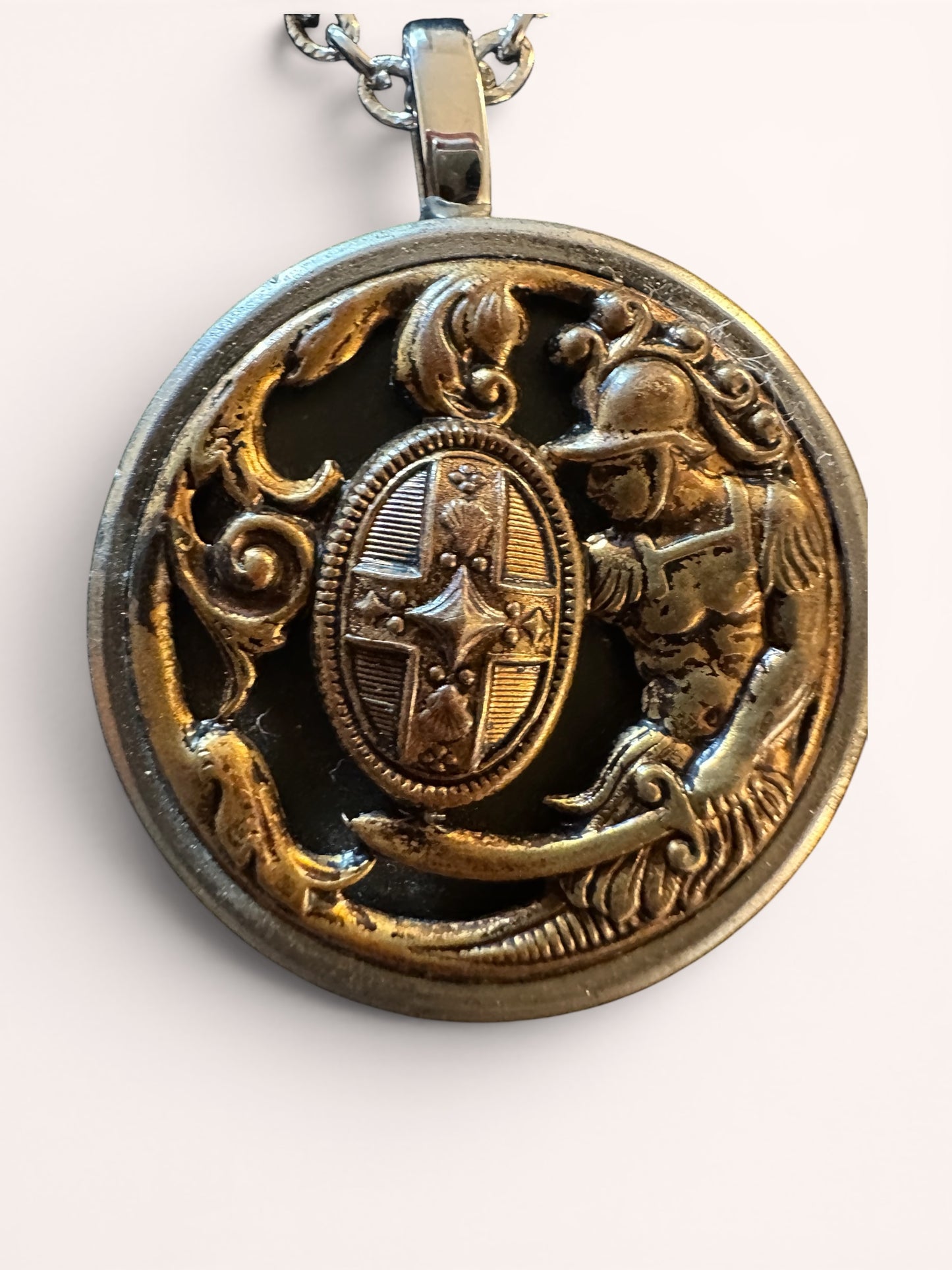 "Honor of the Knight" Victorian Era - Story button necklace