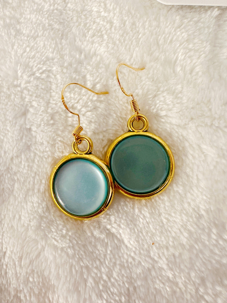 Bold and Minimalistic Up-cycled Button Drop Earrings MULTIPLE COLORS