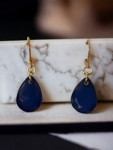 Deep Blue Teardrop Earrings