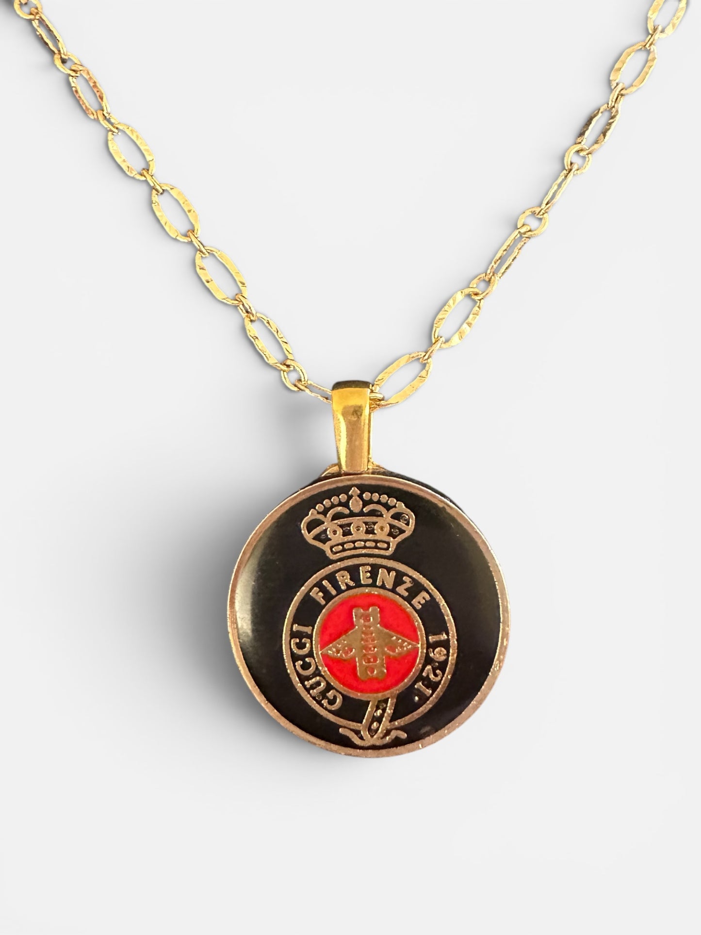 Gucci Black & Red Button Necklace (with or without chain)