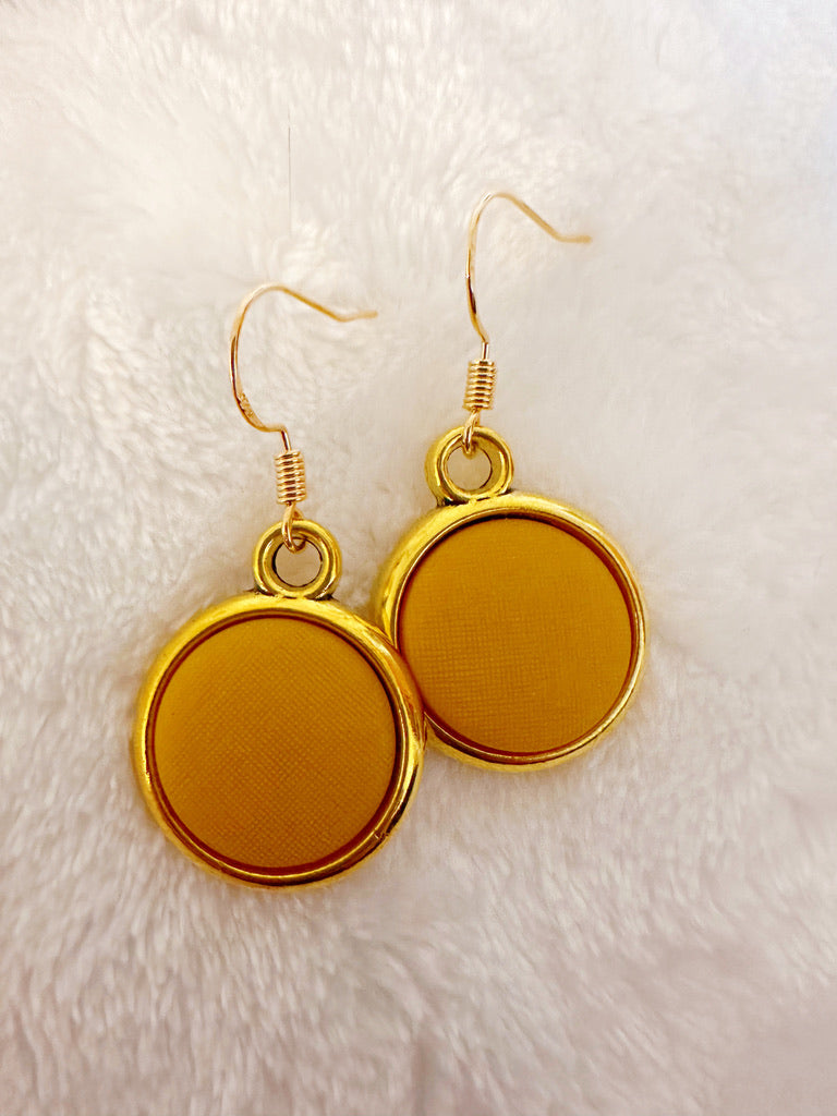 Bold and Minimalistic Up-cycled Button Drop Earrings MULTIPLE COLORS