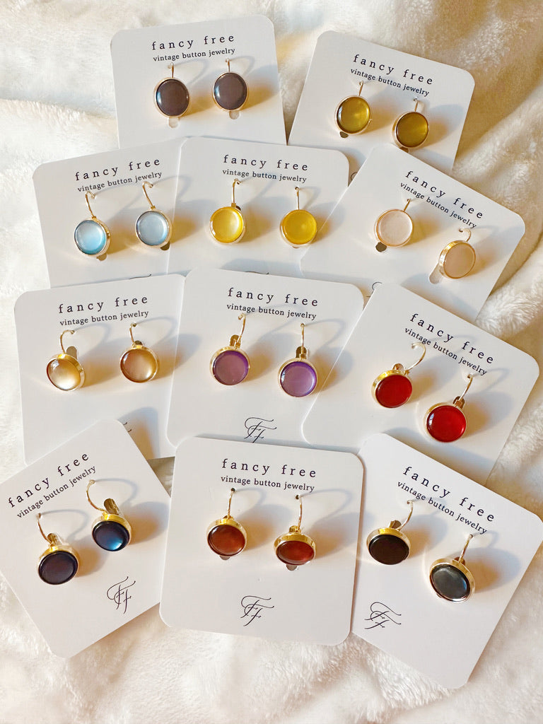 Up-cycled Leverback Color Drop Earrings MULTIPLE COLORS