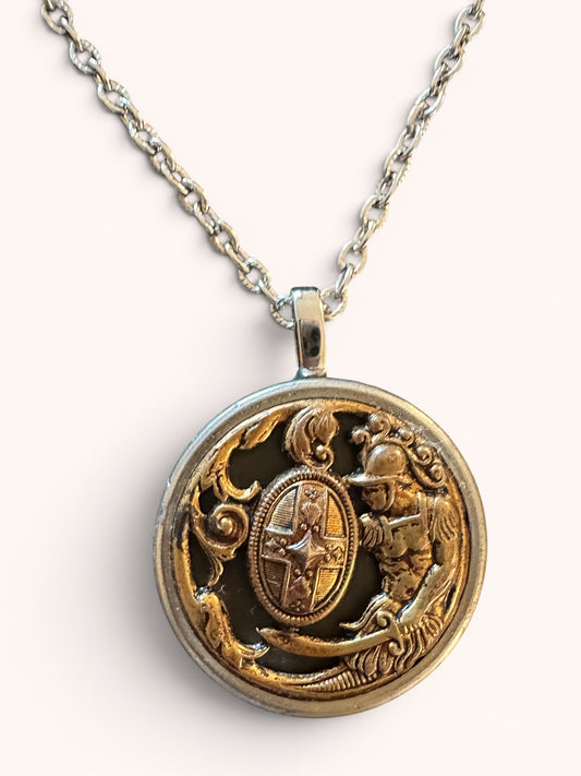 "Honor of the Knight" Victorian Era - Story button necklace