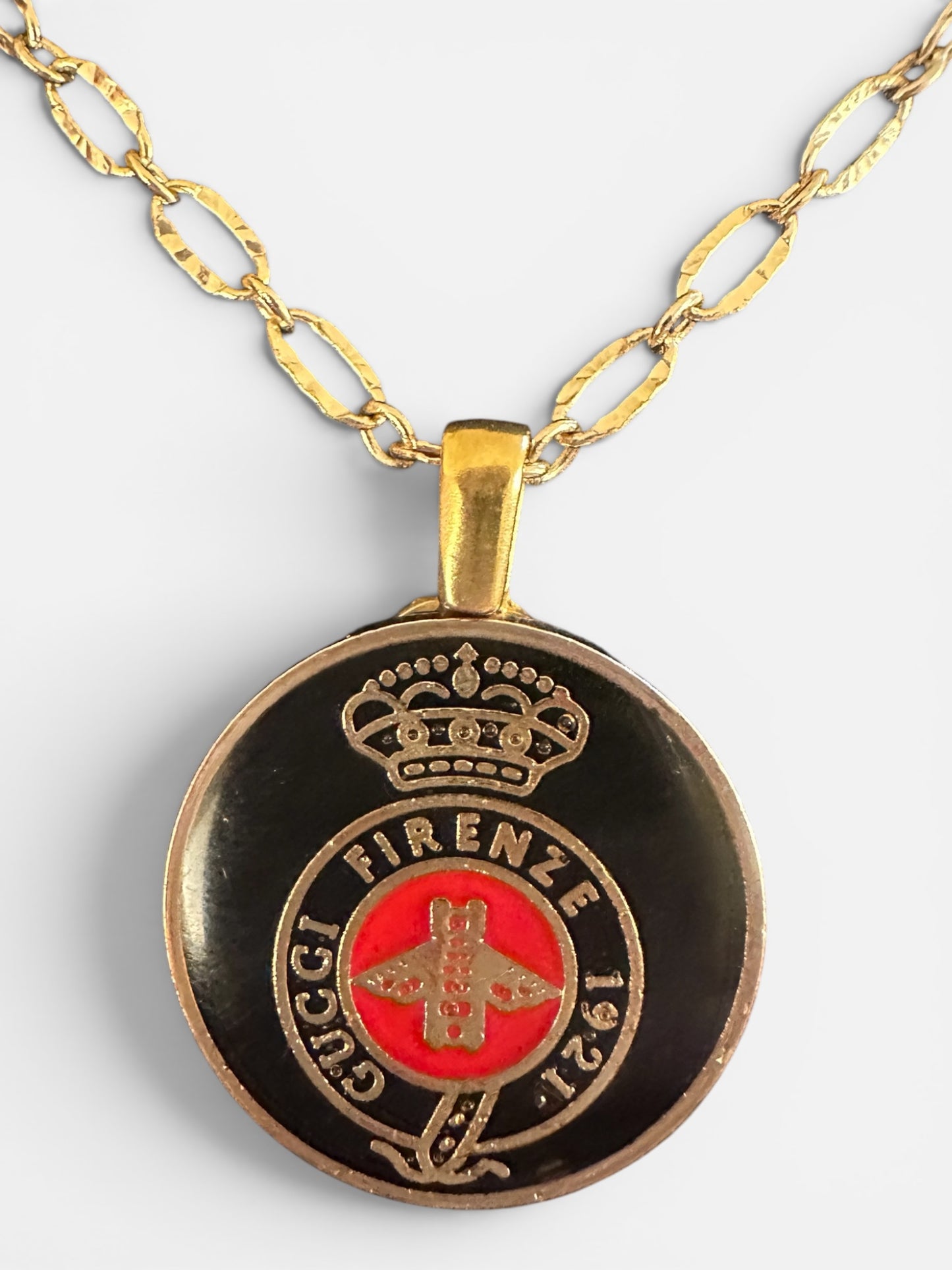 Gucci Black & Red Button Necklace (with or without chain)