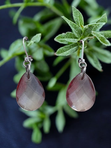 Crystal and Amethyst Teardrop Earrings