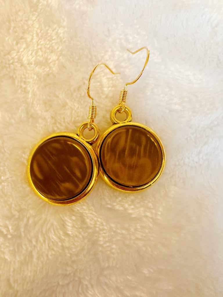 Bold and Minimalistic Up-cycled Button Drop Earrings MULTIPLE COLORS