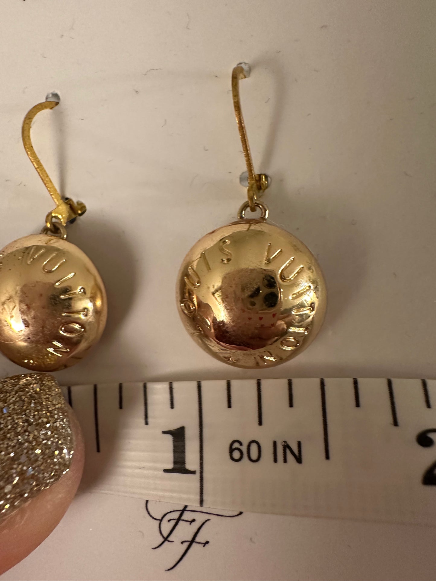 Upcycled Louis Vuitton Gold Rivet Earrings