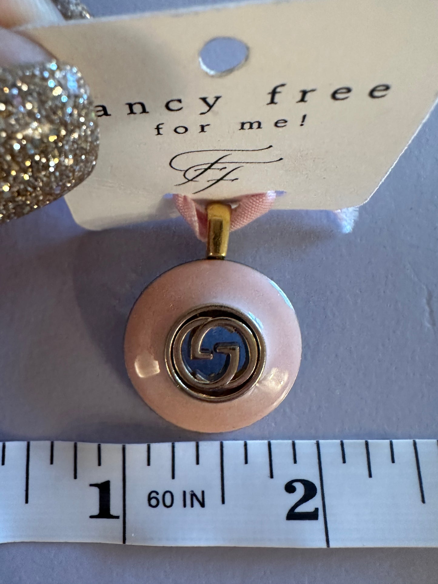 Gucci Pale Pink Button Pendant (with or without chain)