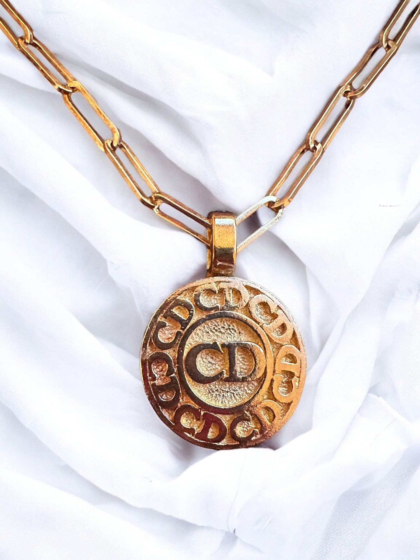 Vintage Designer Up-Cycled Gold Button Necklace