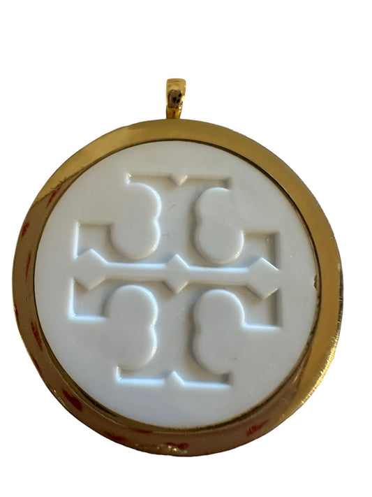 Tory Burch Large White & Gold Button Pendant (with or without chain)