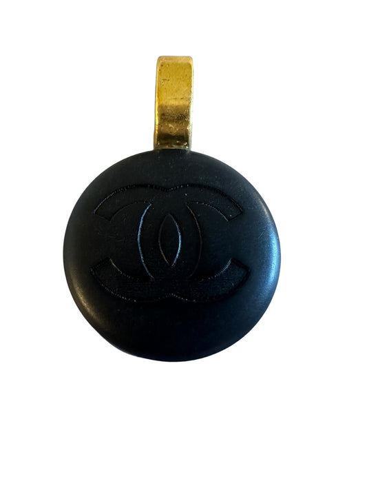 Chanel Black & Gold Button Pendant (with or without chain)