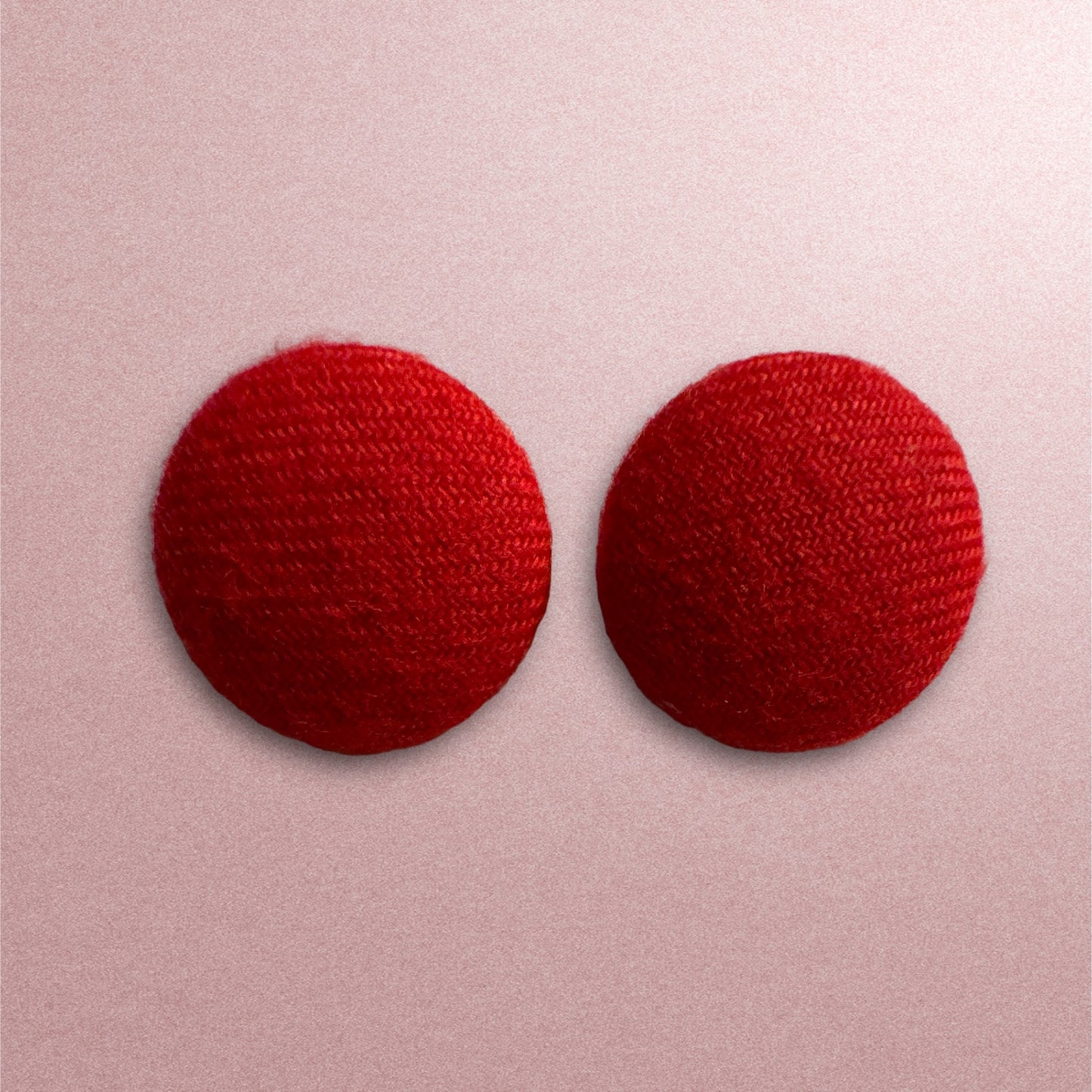 Red Fun Vintage Couch Button Earrings (Quarter-Sized)