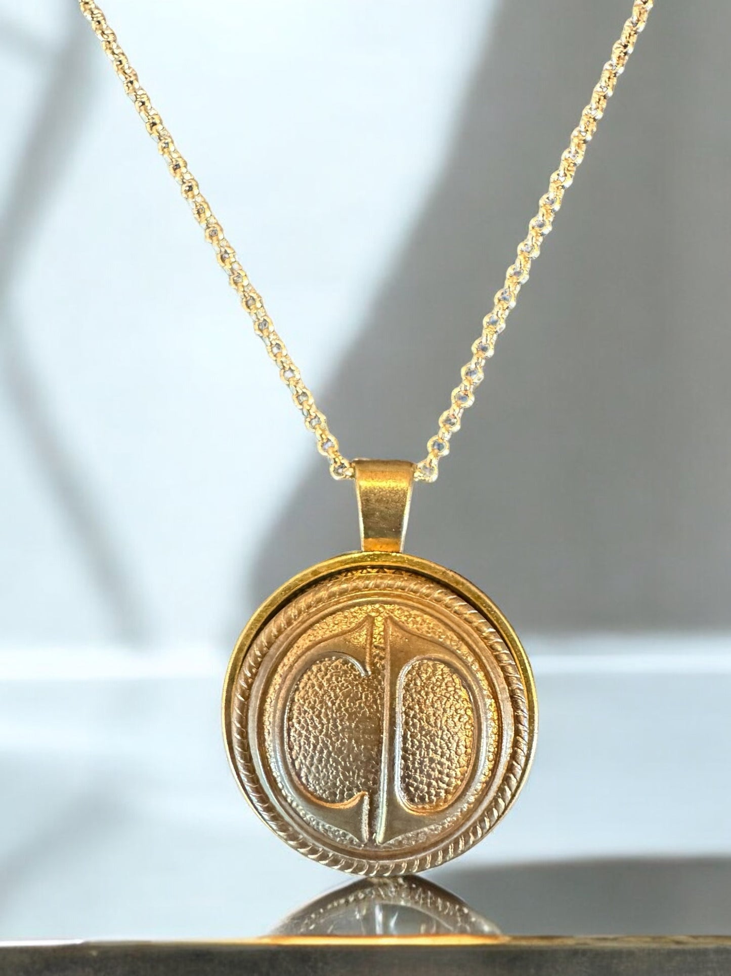 Vintage Designer Up-Cycled Gold Christian Dior Button Necklace