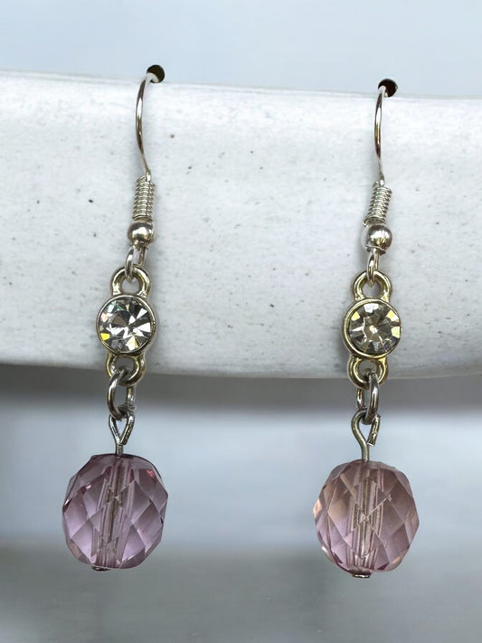 Soft Crystal Purple Bold and Minimalistic Up-cycled Earrings