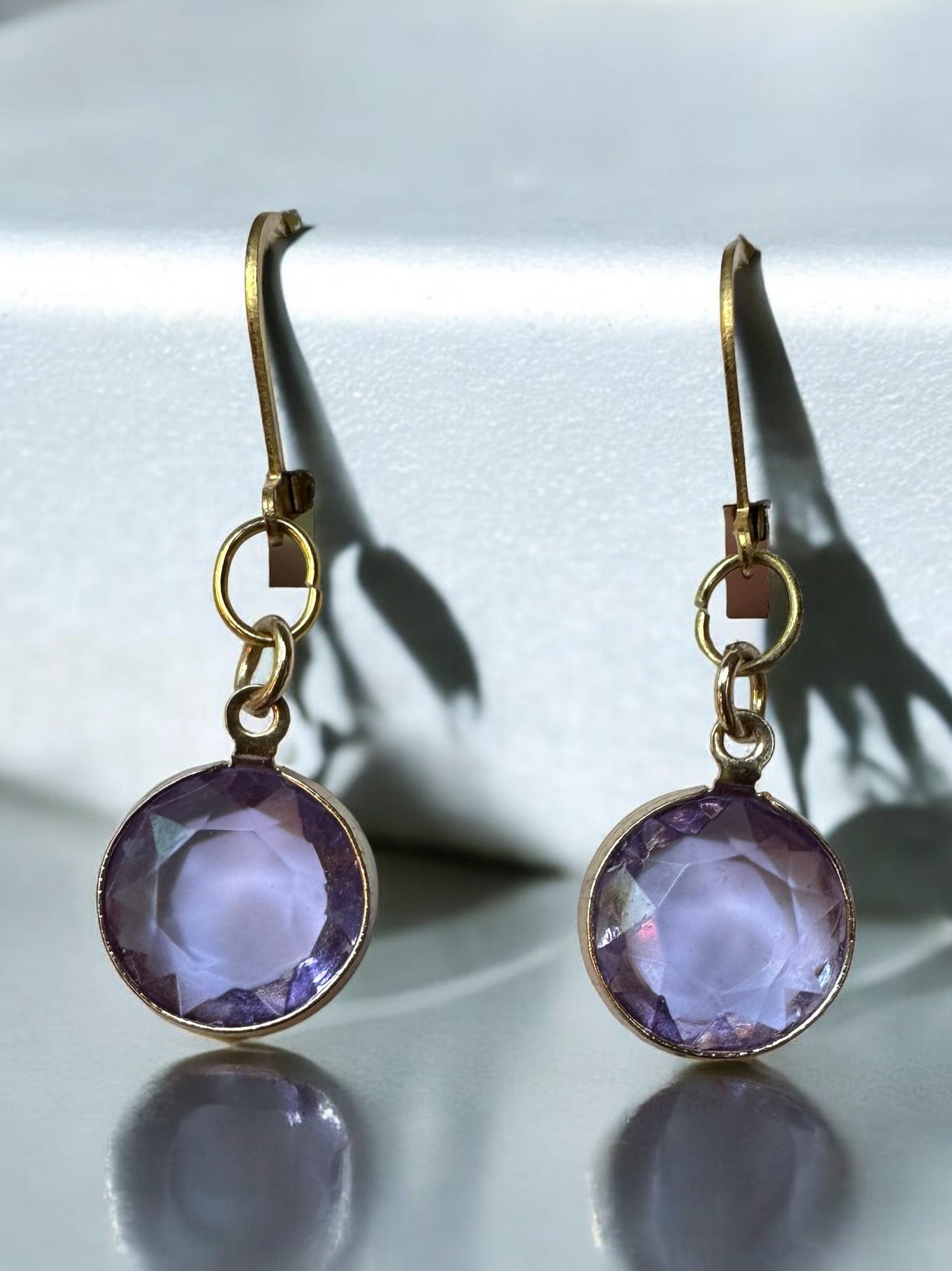 Clear Purple Bold and Minimalistic Up-cycled Earrings