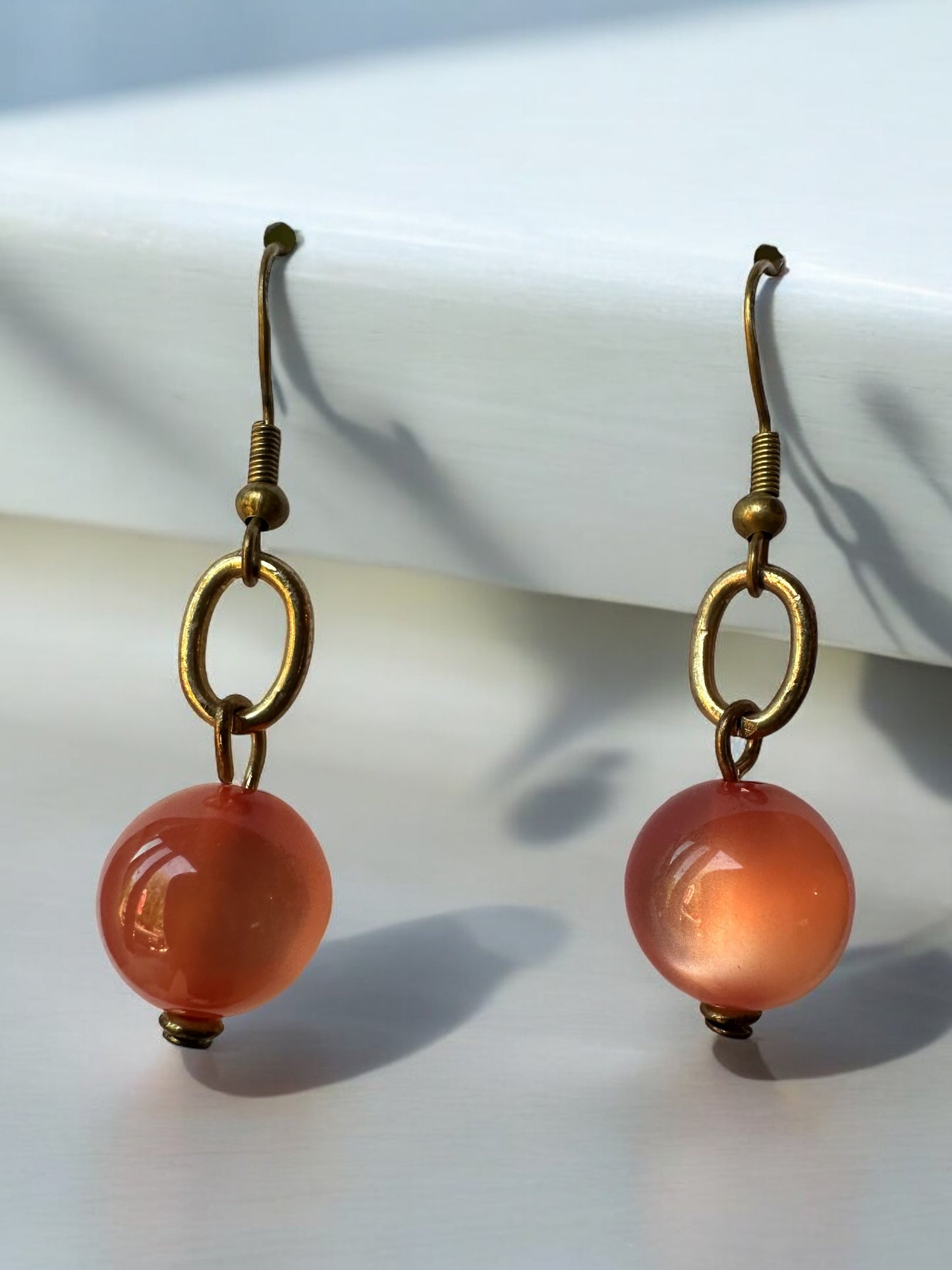 Earthy Coral Bold and Minimalistic Up-cycled Earrings