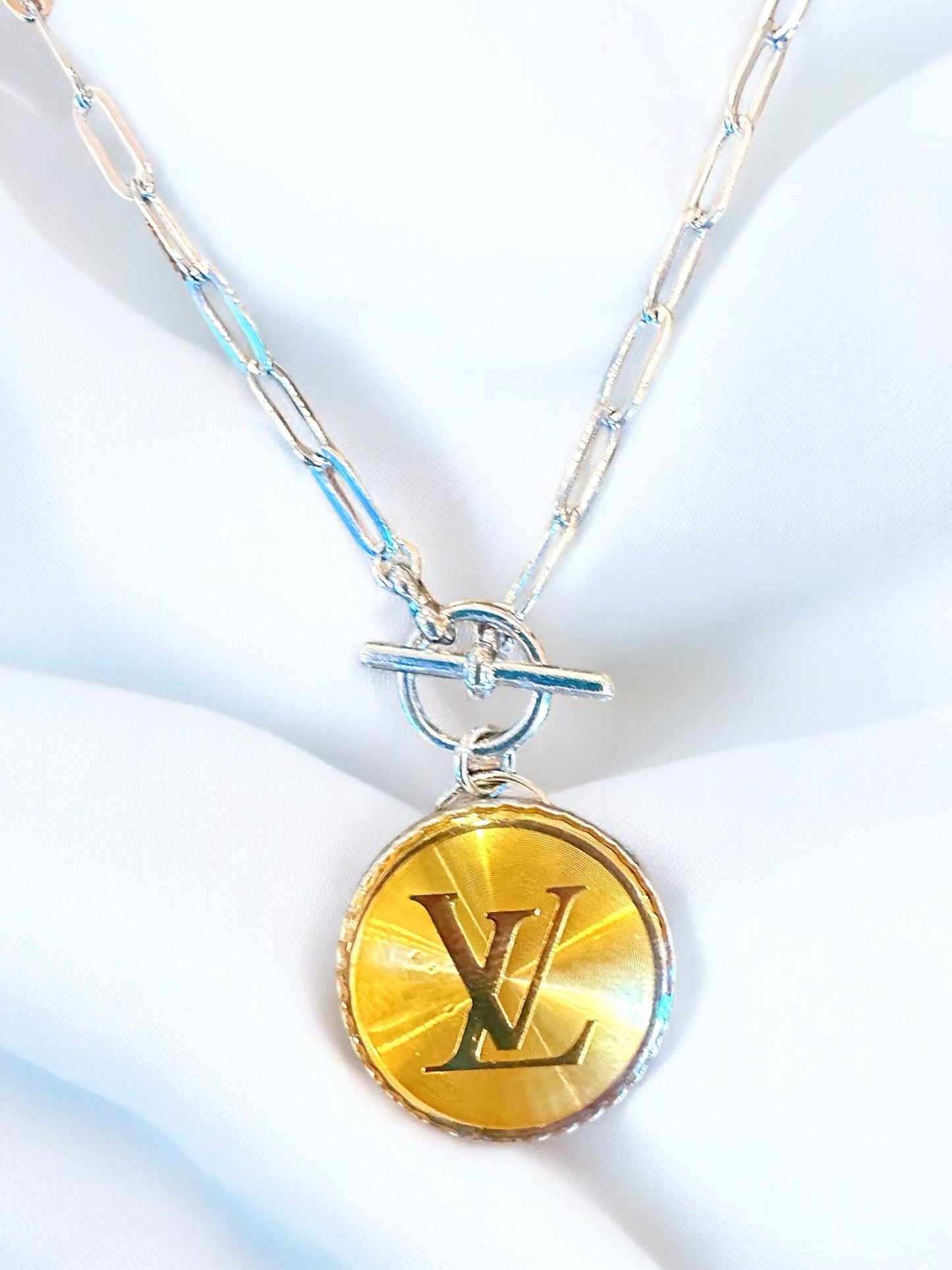 Two-toned Louis Vuitton Button Necklace